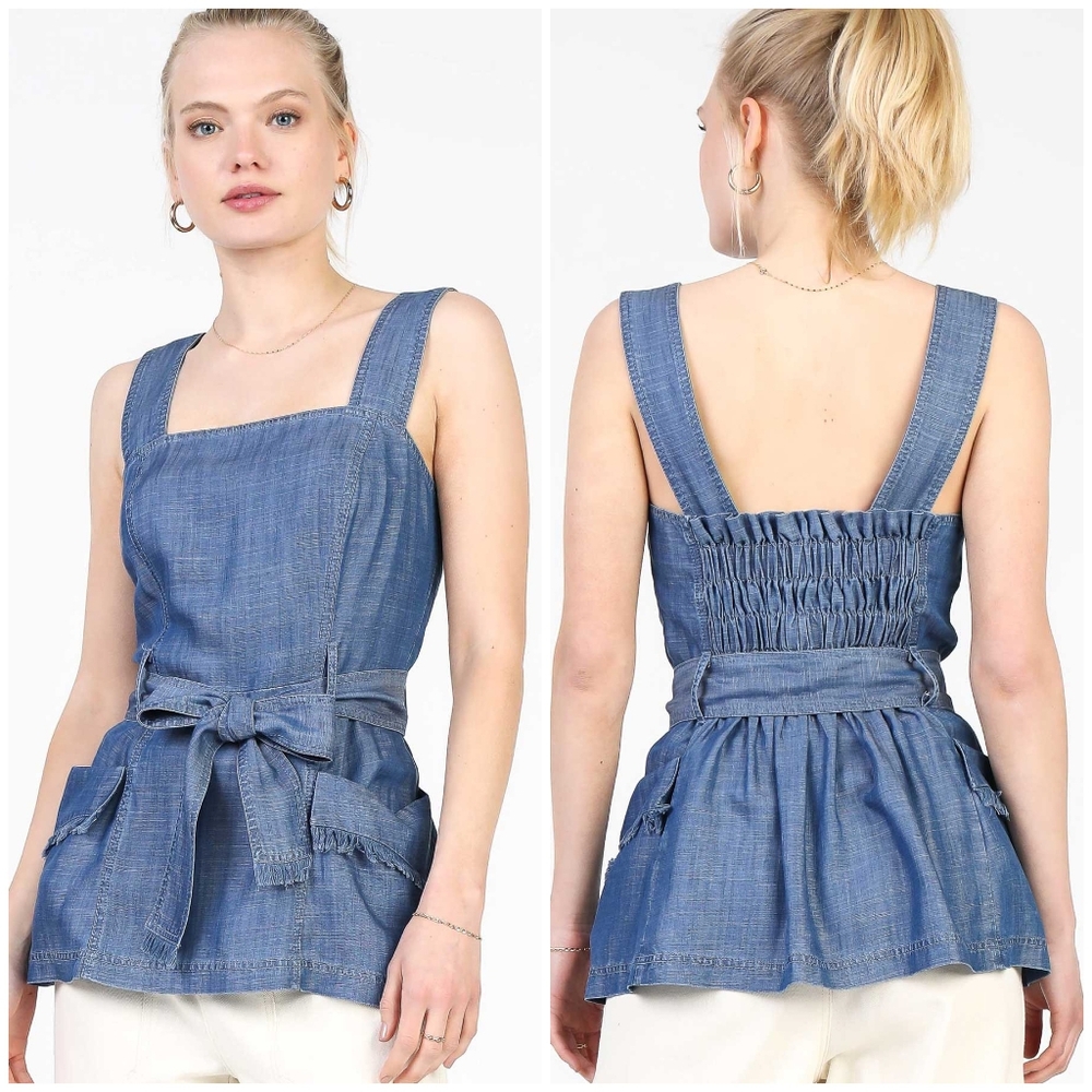 CURRENT AIR Anthropologie Chambray Top - Picture 5 of 5